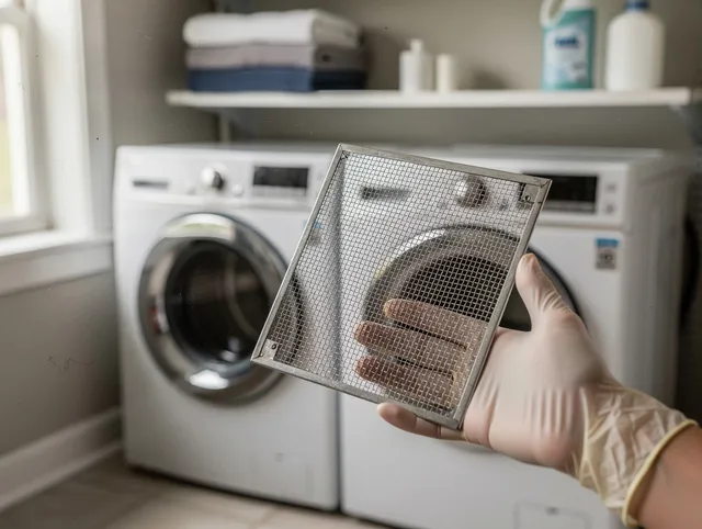 Palm Bay Dryer Vent Cleaning specialist performing detailed lint trap cleaning service in Palm Bay